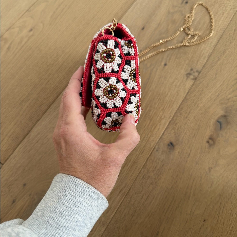 Anthropologie Beaded Floral Crossbody Bag / Clutch - Picture 8 of 13